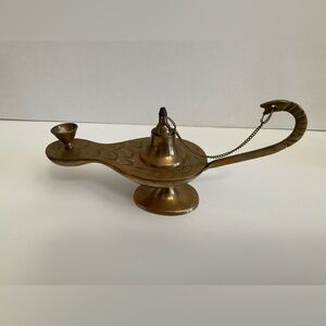Brass Embossed Aladdin Incense Lamp